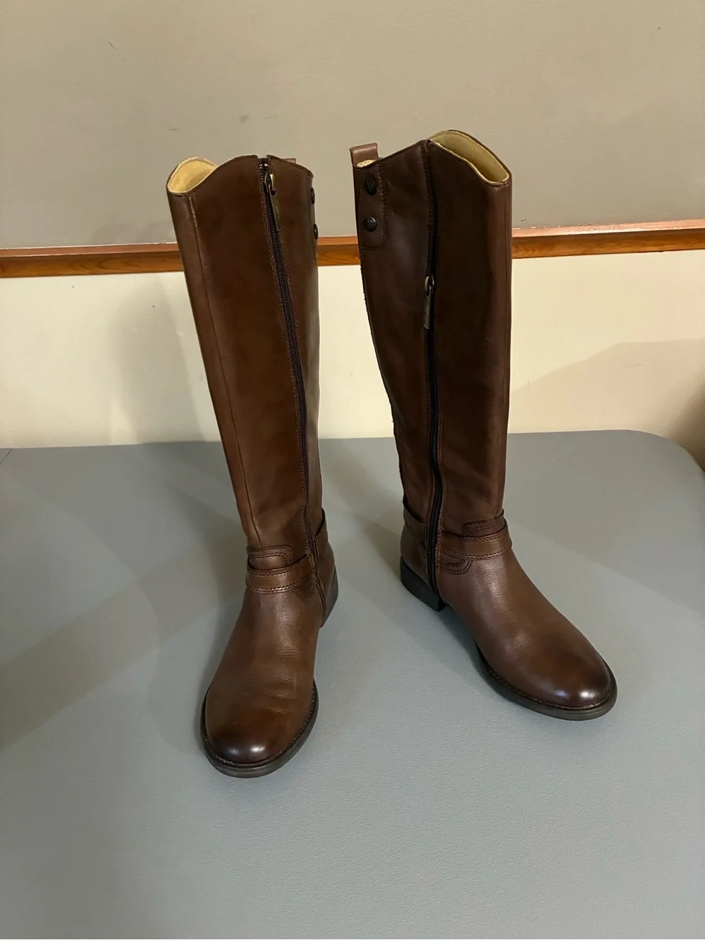 bussola Tall Trapani Brown Leather Knee High Riding Boots